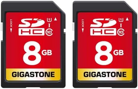 Gigastone 8GB 2-Pack SD Card UHS-I U1 Class 10 SDHC Memory Card Full HD Video Canon Nikon Sony Pentax Kodak Olympus Panasonic Digital Camera