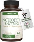 AMVILAB Proteolytic Enzymes Trypsin& Chymotrypsin - Effective Resolution of Inflammatory Signs and Edema Due to Acute Tissue Injury. Facilitates Faster Repair Process of Damaged Tissue. 60 Capsules