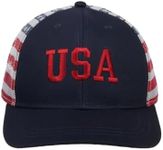 Bioworld 4th of July American Flag USA Blue Trucker Hat