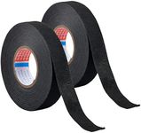 Dokpav 2 Rolls Wire Harness Tape, 19mm x 15m Electrical Insulation Tape, Black Heat Resistant Flame Retardant Tapes, Self Adhesive Fabric Automotive Tape for Automobile Motorcycle Electrical Wire Harness Noise Damping Heat Proof