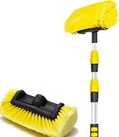 Anyyion 5-11 Foot Car Wash Brush, Telescopic Flow Through Car Washing Brush Soft Bristles wash Car, RV, Boat, Solar Panel, Deck, Floor | Bumper Prevents Scratch (Black)