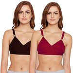 BODYCARE Pack of 2 B-C-D Cup Bra in Red & Wine Colour - E5586REDWI