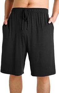 WiWi Mens Pajama Shorts Lightweight Lounge Bottoms Soft Sleep Short Pants Viscose from Bamboo Loungewear S-3X, Black, Medium