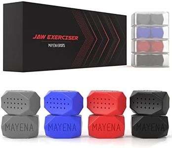 Mayena Sports Jawline Exerciser for Men & Women | 4 Resistance Levels (8pcs) Silicone Jaw Exerciser Tablets | Powerful Jaw Trainer & Jawline Shaper for All Level Users| Slims, Tones& Defines the Face