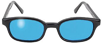 Pacific Coast Original KD's Biker Sunglasses (Black Frame/Turquoise Lens)