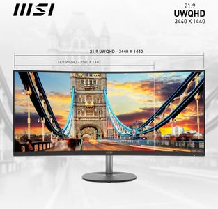 MSI 34" Curved Monitor – PRO MP341CQ Ultra-Wide Display