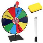 IXYHKB 18" Spinning Prize Wheel, 10 Slots Spin the Wheel with Stand, Roulette Wheel Game Set, Spin Wheel with Dry Erase Marker and Eraser, Wheel of Fortune for Party Carnival Trade show Activities