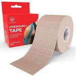 MY ARMOR Kinesiology Tape for Physiotherapy, Tape for Sports Injury Pain Relief Muscle Tape for Shoulders, Arms, Ankles Athletic Tape for All Body Exercise Pain Support - 5Cm x 5Mt, Skin Colour