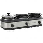 FRIGIDAIRE ESC3105-SS Triple Slow Cooker Buffet Server, Stainless, 3x2.5QT