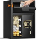 2.6 Cubic Fireproof Drop Safe for Business, Anti-Theft Drop Slot Safes for Money with Digital Combination Lock & Spare Keys, Cash Depository Safe with Drop Box for Home Retail Store Busines