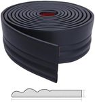 JSIWOTH Baseboard Foam Molding Trim Peel and Stick, Flexible Rubber Wall Base Trim Moulding, 3.8 in X 16.4Ft Self-Adhesive Caulk and Trim Strips for Floor Black