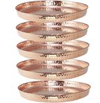 SHIV SHAKTI ARTS Handmade Pure Set of 5 Copper Thali Plate for Dinnerware Purpose Diameter=12 in