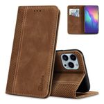 AKABEILA Mobile Phone Case for Infinix Note 40 4G Case Protective PU Leather Flip Case Stand Wallet Folding Case Bag Case with [Card Slot] [Stand Function] [Magnetic] Light Brown