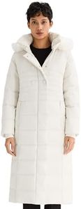 Orolay Women's Long Puffer Down Coat Warm Maxi Jacket with Hood White M