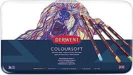 Derwent Coloursoft Colouring Pencils Tin (Set Of 36),Silver