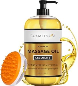 Cosmetasa Anti Cellulite Massage Oil - 100% Natural Cellulite Treatment, Deeply Penetrates Skin to Break Down Fat Tissue- Firms, Tones, Tightens & Moisturizes Skin 8.8 By (16.9 oz, Set)