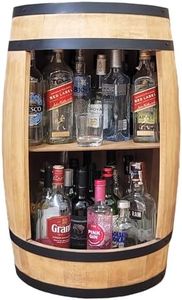 Barril de madera, armario para vino, 81 cm, botellero en forma de barril, armario para bebidas