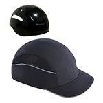 Lightweight Safety Hard Hat Baseball Bump Cap Head Protection Cap Breathable Hat Head Protection Cap for Low Risk Place(Black-M)