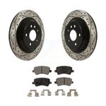 Transit Auto Rear Coated Drilled Slotted Disc Brake Rotors And Semi-Metallic Pads Kit Replacement For Volvo XC70 S60 V60 S80 Cross Country V70 KDF-100899