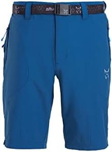ALTUS TAUPO I30 | Hombre | Pantalón Corto | Bolsillos Delantero y Trasero con Cremallera | Shorts | Elástico | Ligero | Senderismo | Adultos (L, Azul Methyl)