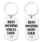 Best F*cking Uncle Aunt Ever Keychains for Women Men Couple Gift for Aunt Auntie Mothers Day Gifts from Niece Nephew to Uncle Father Day Gift for Uncle Aunt Aunty Wedding Birthday Gift Key Chains