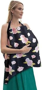 Bebe au Lait Zip & Switch Nursing Cover- Premium Cotton Breastfeeding Cover for Mom, Privacy Nursing Cover for Breastfeeding,Breathable Nursing Cover Up, One Size Fits All - Rose & Gingham (Pack of 2)