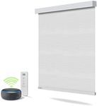 LEYBUSH Motorized Smart Blind for Window with Remote Control, Automatic Blackout Roller Shade Smart Blind Shade Compatible with Smartphone App Smart Home Alexa Google Home, American ProductsW 67-71'' x H 55-64''