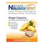 Sea-Band Nausea Relief Ginger Capsules for Travel Sickness Relief, 25 g, 20 Capsules