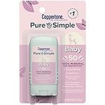 Coppertone Pure and Simple Baby Sunscreen Stick SPF 50, Zinc Oxide Mineral Sunscreen for Babies, Tear Free, Water Resistant, Broad Spectrum SPF 50 Sunscreen, 0.49 Oz Stick