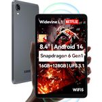 Snapdragon 6Gen1 Tablet 8.4" ALLDOCUBE iPlay60 Mini Turbo, Android 14 Tablet, 4K Video Decoding 1920x1200 FHD,Widevine L1, Dual Speakers 6 Axis Gyro, 16GB+128GB+1TB TF UFS3.1, 5MP/13MP, PD18W WIFI5