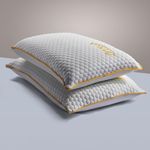 SleepyCat Orthopaedic Memory Foam Pillow for Better Shoulder and Neck Support, Set of 2 (King Size, 28x18 inches, White, Bamboo Fabric)