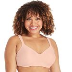 Playtex Women's Secrets Perfectly Smooth Wire-Free Bra, Women’s Full Coverage Bra, T-Shirt Bra, US4707, Pink Pirouette, 42B