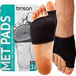 Metatarsal Pads for Women and Men Ball of Foot Cushion - Gel Sleeves Cushions Pad - Fabric Soft Socks for Supports Feet Pain Relief (Black) Medium