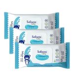Softsens Baby 99.9% Pure Water Wipes | Pure Aloe Vera Extract with Lid Wipes For Babies (Pack of 3)