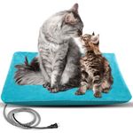 PETNF Outdoor Pet Heating Pad for Cats,Cat Heating Pad Outdoor Waterproof,Heated Cat Pets Bed Electric Safe Cat Warming Pad Mat Blanket for Outside Feral Cat,Heated Dog Cat House,L 28"X16",LightBlue