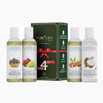 PUROLEO Carrier Oil Gift set- 4 Pcs Large Pack- Coconut Oil- Almond Oil - Castor Oil - Grapeseed Oil - 100% Natural Moisturizing Massage, Face oil, Hair Oil, Body Oil, Baby oil, Birthday Gift pack (4 FL OZ/120 ML)