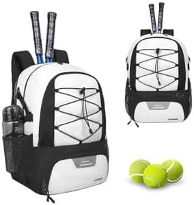 Goloni Tennis Backpack, Tennis Bag with Fence Hook & Ventilated Shoe Compartment, Holds 2 Tennis Rackets, Waterproof Sports Backpack for Men Women, Ideal for Tennis, Pickleball, Badminton