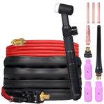 ARCCAPTAIN TIG Welding Gun, WP-17V Argon TIG Torch with 13-FT Red Air Hose and 10-25mm Connector, Lift Tig Torch 150amp with 13-FT Cable for ARCCAPTAIN ARC160 MIG130