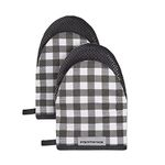 KitchenAid Kitchen Aid Gingham Mini Oven Mitt Set, 5.5"x8", Onyx Black