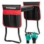 VIVOSUN Portable Garden Kneeler Seat Foldable Garden Bench with EVA Foam Pad and 2 Tool Bags for Outdoor Gardening, Green Gloves Included