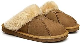 UGG Slippers Robert Australian Sheepskin Wool Winter Home Cozy Slipper Shoes Best Gifts for Women Men Chestnut US Women 12