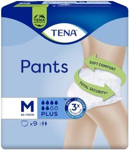 TENA Plus Pants, Heavy Incontinence Underwear,Unisex, Medium, Pack of 9