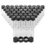 Kesell 50pcs Clear Glass Vials with Black Screw Caps, 10ml Empty Vials Bottles for Essential Oil