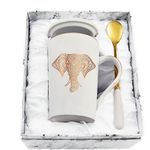 Joymaking Coffee Mug with Elephant 400ml Elephant Gift for Women Men Funny Gift Elephant Coffee Mug Perfect for Christmas, Birthday, Thanksgiving