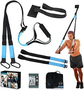 KEAFOLS Bodyweight Fitness Resistance Suspension Kit Extension Strap Door Anchors, Powerlifting Strength Workout Straps Full Body Complete Home Gym Body Core Exercise