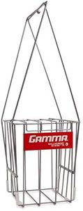 GAMMA Tennis Ball Hopper Hi-Rise 75| Silver Tennis Ball Holder W/ 75 Ball Capacity| Easy Pick Up- Fingertip Height Basket| Lid For Spill Prevention| Premium Tennis Accessories, Carriers & Ball Pick-ups