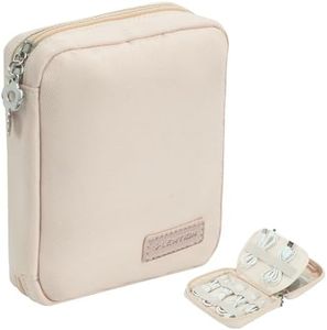 LENTION Cable Organizer Bag, Electronics Accessories Organizer, Waterproof Cable Bag for Power Bank, Chargers, USB Cables, SD Cards, Earphones (apricot)