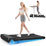 bigzzia Walking Pad Treadmill with Incline, Portable Treadmills Under Desk 8km/h, Running Machines for Home Small, with LED Display, Remote Control, 130kg Capacity, No Assembly