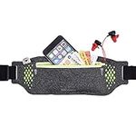 Triomph Running Belt, Running Fanny Pack for Hiking, Water Resistant Runners, Adjustable Belt for iPhone Xs Max, XR and Any Large Smartphone, 2 Pockets w/Reflective Zippers, Earphone Hole