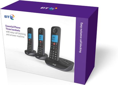 BT Cordless Landline Phone Trio – Wireless Home Telephone Set